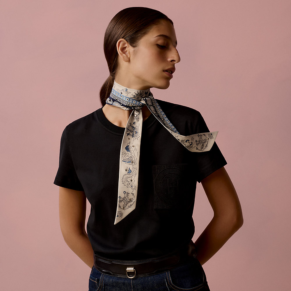 HERMES　カレジェアン　Tatouages Marins Bandana Tatouages Marins Bandana studded twill ribbon | Hermès USA